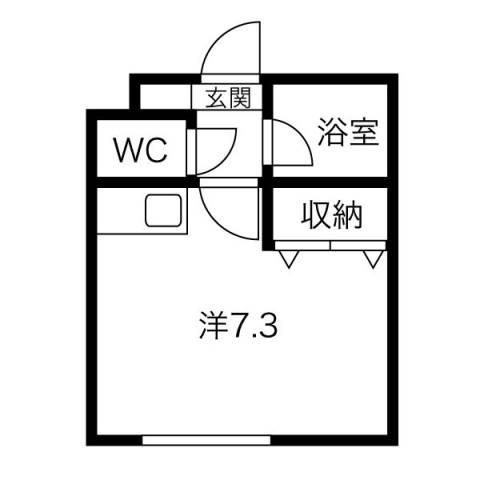 K・2・6ハイツ(ワンルーム/2階)の間取り写真