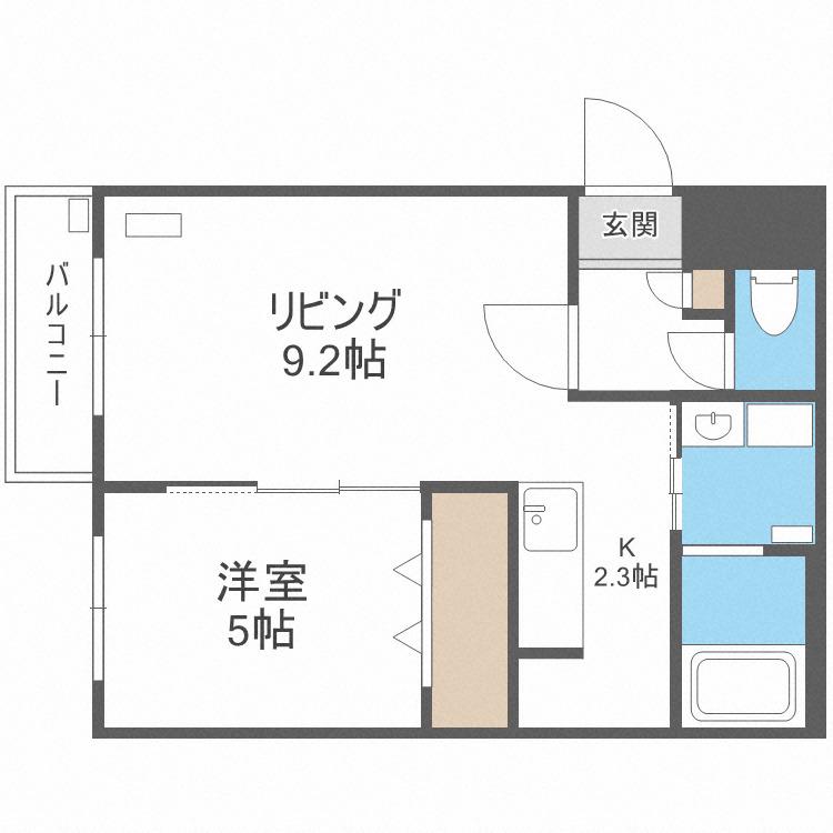 PINE VILLAGE YU(1LDK/4階)の間取り写真