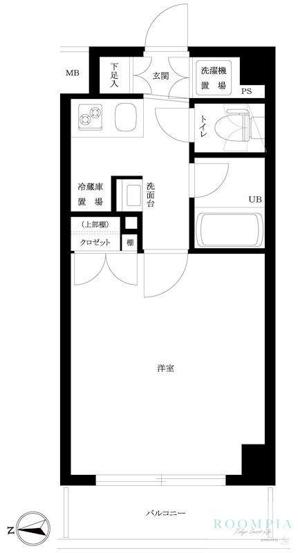ルーブル高田馬場参番館(1K/2階)の間取り写真