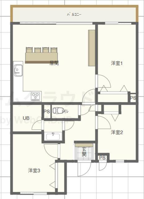 第36美和ハウス津田沼C棟(3LDK/1階)の間取り写真