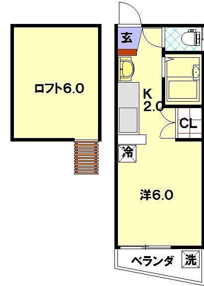 シャンベル白鳥(1K/1階)の間取り写真