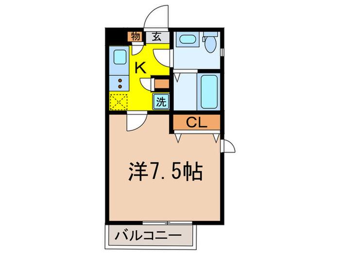 サザンクロス(1K/1階)の間取り写真