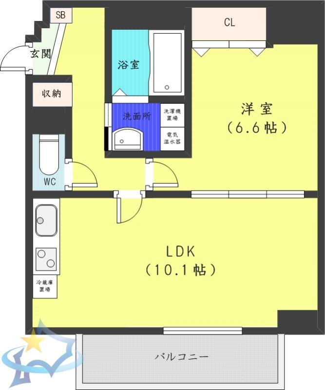 ナンディーヌトレーズ(1LDK/3階)の間取り写真