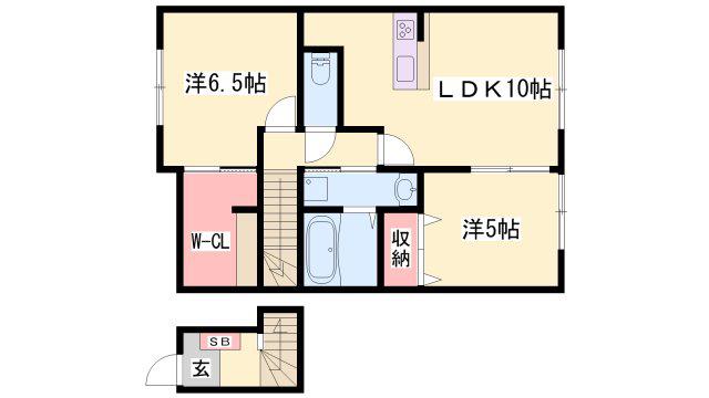 エグレッタコートA(2LDK/2階)の間取り写真