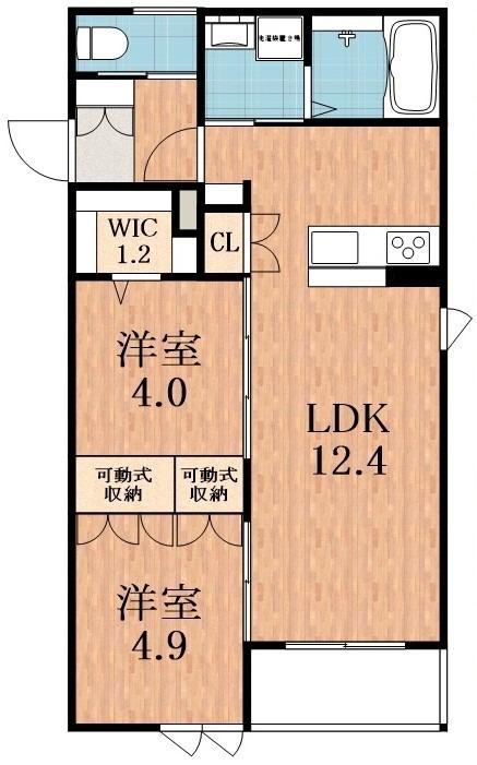 レーヴリゼ新今里(2LDK/3階)の間取り写真