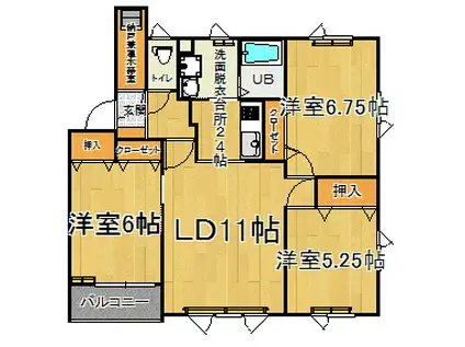 コーポTCB(3LDK/1階)の間取り写真