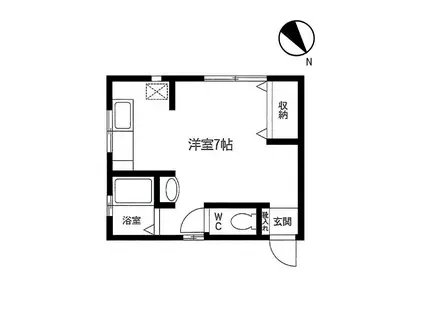 小糸ハイツ(ワンルーム/1階)の間取り写真