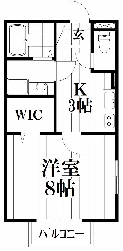ハイツ南紀(1K/1階)の間取り写真