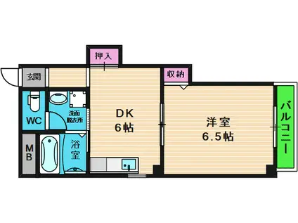高津マンション(1DK/3階)の間取り写真