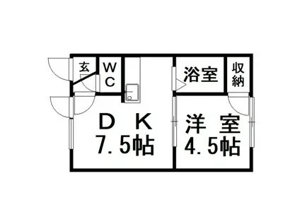 アーバンエステート松浦(1DK/1階)の間取り写真