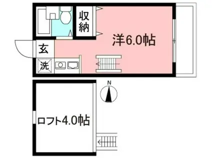 クレスト山喜(ワンルーム/1階)の間取り写真