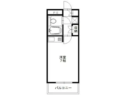 ライオンズマンション清瀬第二(ワンルーム/1階)の間取り写真