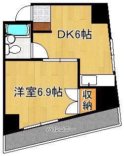 藤本ビル古船場(1DK/7階)の間取り写真