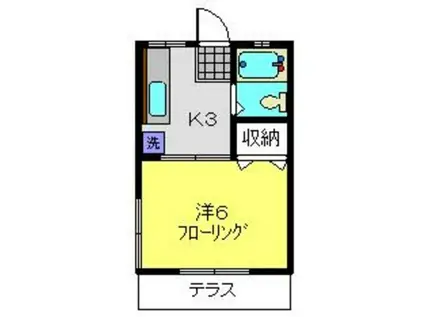 ハイツアオキ(1K/1階)の間取り写真