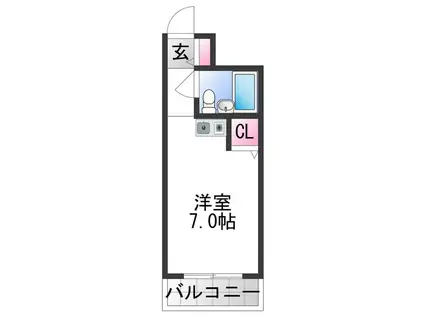 小若江スカイハイツ(1K/2階)の間取り写真