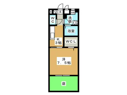 コーポラス ハナミズキ(1K/1階)の間取り写真