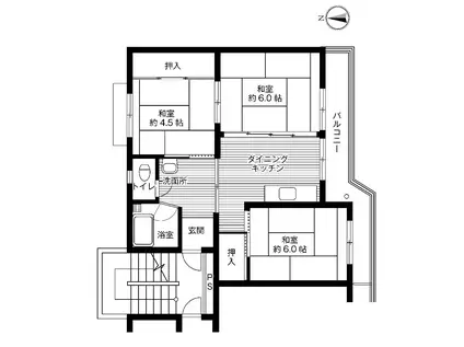 ビレッジハウス中桜田(3DK/4階)の間取り写真