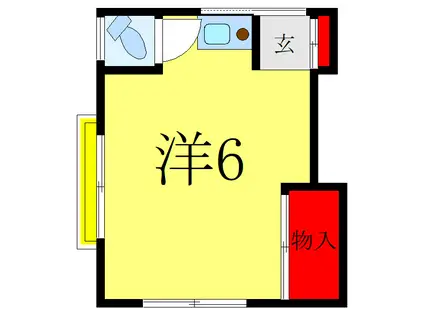 二又川荘(ワンルーム/3階)の間取り写真