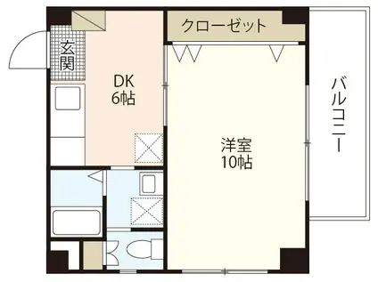 松村ビル(1DK/4階)の間取り写真