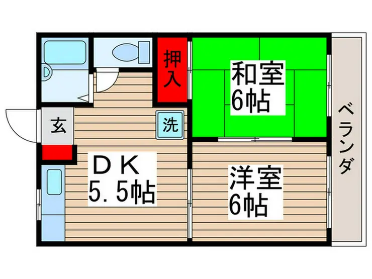 東宮前ハイツ 2階階 間取り