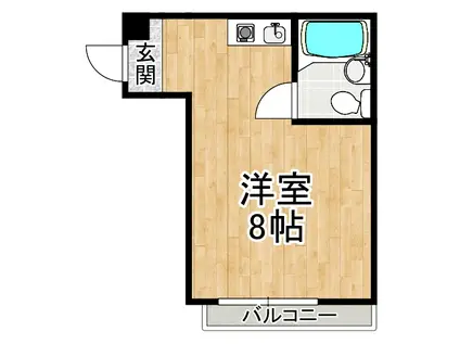フェンテ・ウノ(ワンルーム/2階)の間取り写真