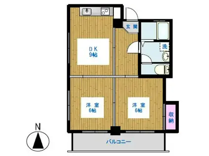 コトー高輪(2DK/1階)の間取り写真