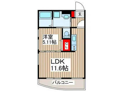 オカヤス越谷駅前ビル(1LDK/3階)の間取り写真