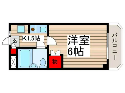 山京マンション(1K/2階)の間取り写真