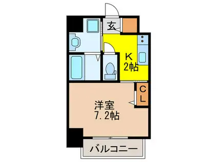 プレアデス千里山田(1K/5階)の間取り写真