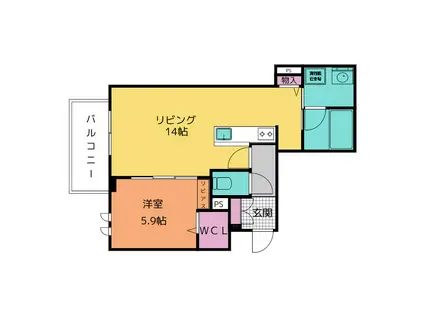 シャーメゾンステージ茜部本郷(1LDK/3階)の間取り写真