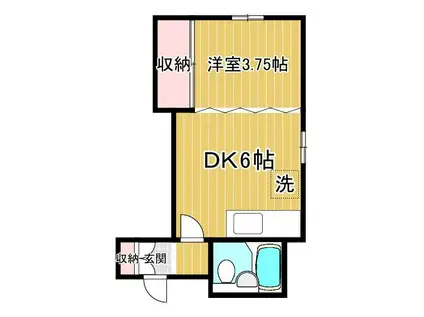 コーポ南浜(1DK/2階)の間取り写真