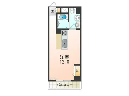 TKアンバーコート中百舌鳥(ワンルーム/4階)の間取り写真