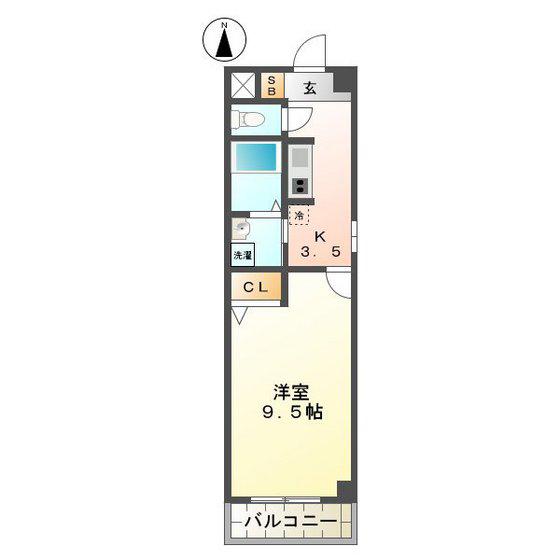 セントラルコート(1K/3階)の間取り写真