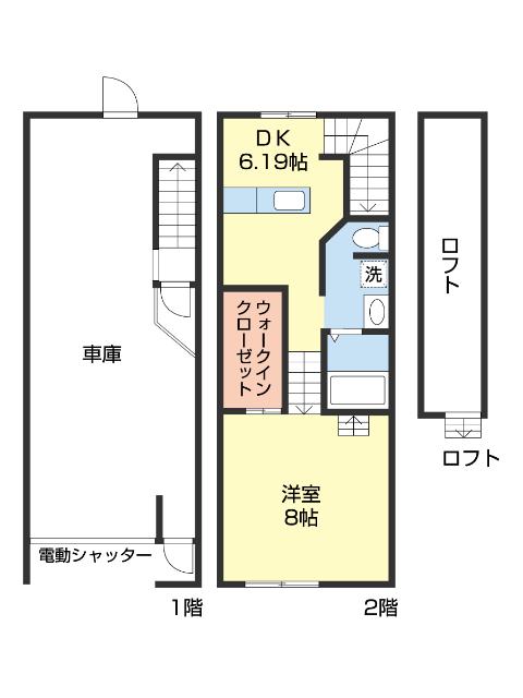 REGA松江(1DK/1階)の間取り写真