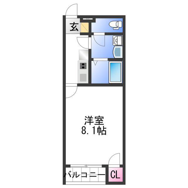 クレイノ浜御殿(1K/2階)の間取り写真