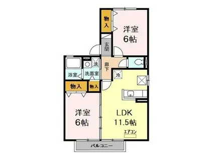 ベルコートABCD(2LDK/1階)の間取り写真