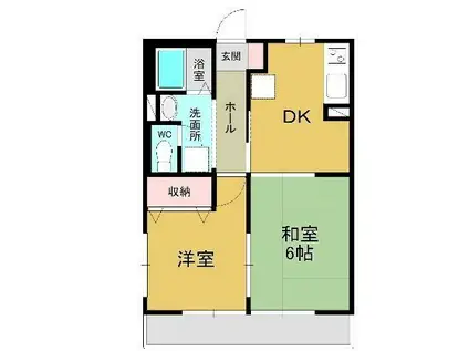 ハイムカトレアB棟(2DK/2階)の間取り写真