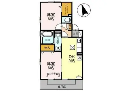 ルーチェ(2DK/1階)の間取り写真