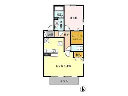 セレッソ(1LDK/1階)の間取り写真