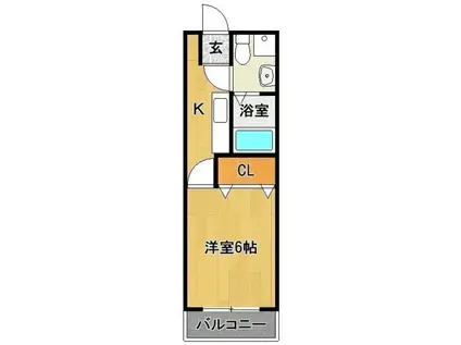 ドマーニASOU(1K/2階)の間取り写真