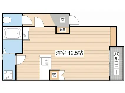 ESハイツ壱番館(ワンルーム/1階)の間取り写真