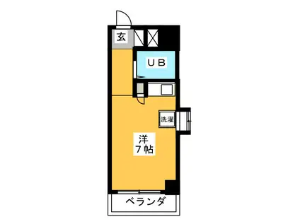 ガーデンプラザ横浜南(ワンルーム/4階)の間取り写真