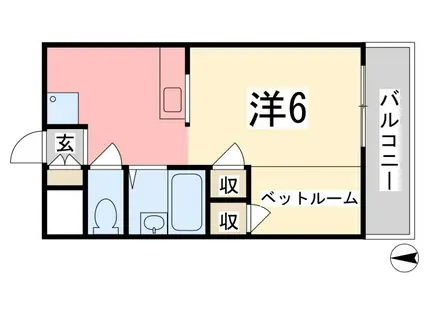 サンシャイン佐野(1K/3階)の間取り写真