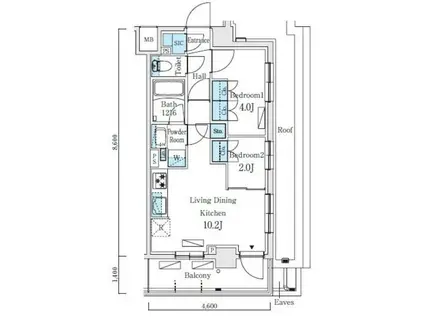 リビオメゾン東北沢(2LDK/5階)の間取り写真