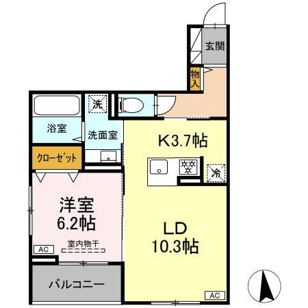 CLASSEUM仙台小田原 IV(1LDK/2階)の間取り写真