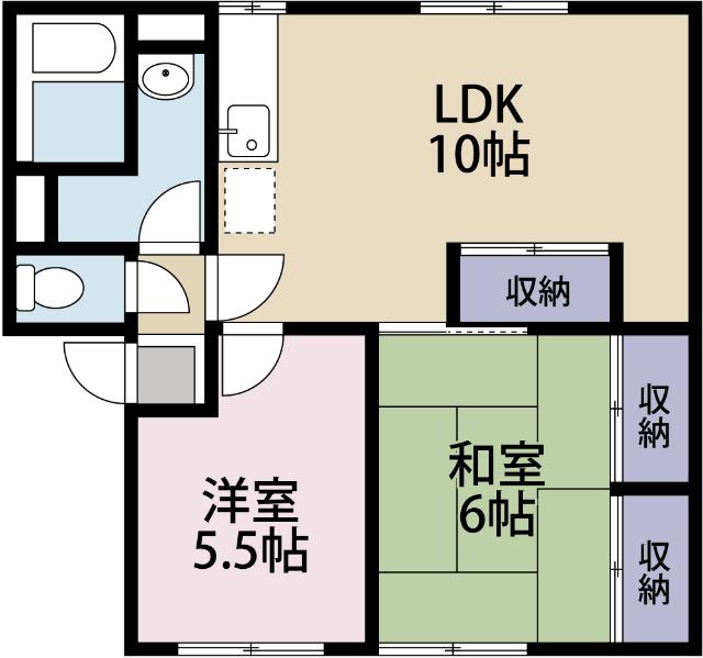 ソファレ土屋B(2LDK/1階)の間取り写真