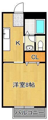 コーポ田中(1K/1階)の間取り写真
