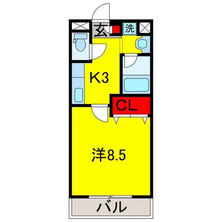 グレース八木3 4階階 間取り