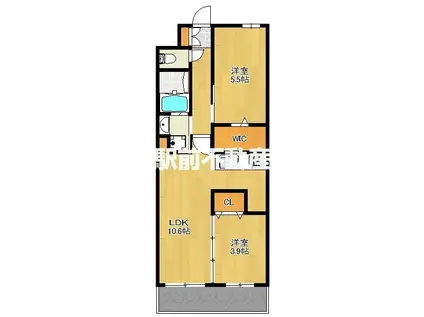 コンダクトレジデンスHANAMINOSA(2LDK/5階)の間取り写真