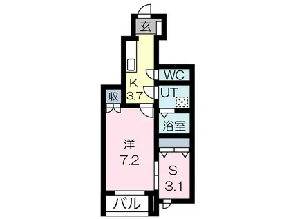 プレジデント桜(1LDK/1階)の間取り写真